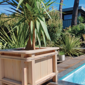 Jardinière en bois Douglas - Gris clair