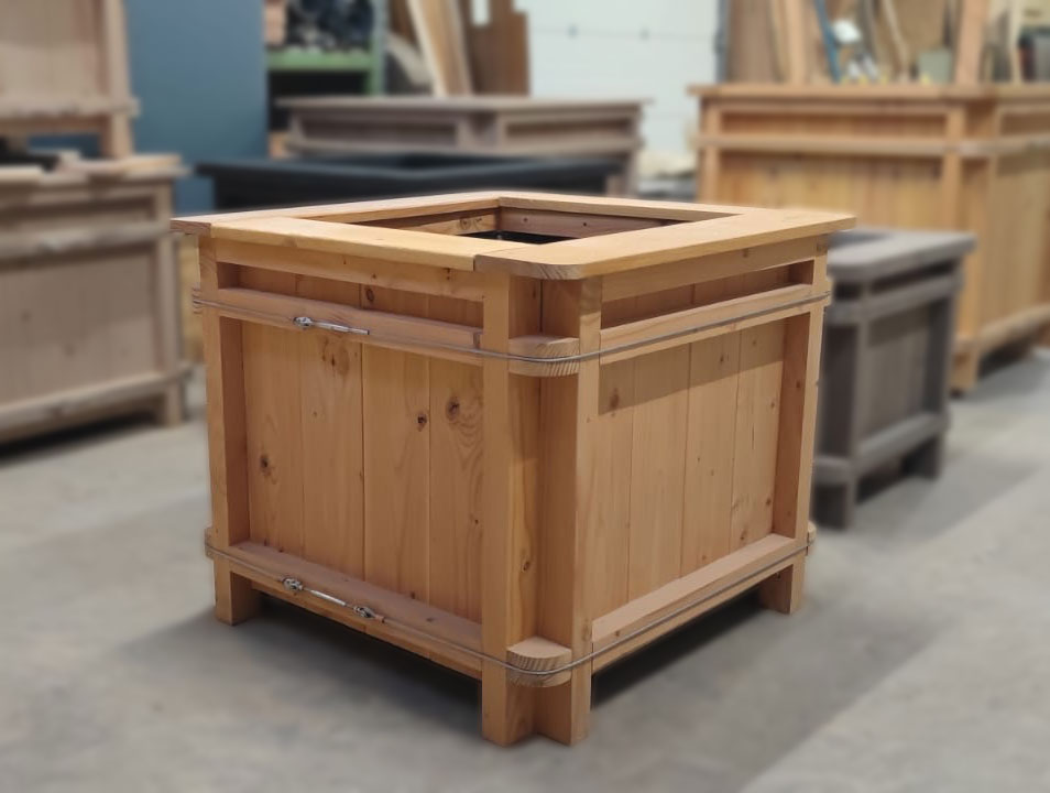 Jardinière en bois Douglas - Miel